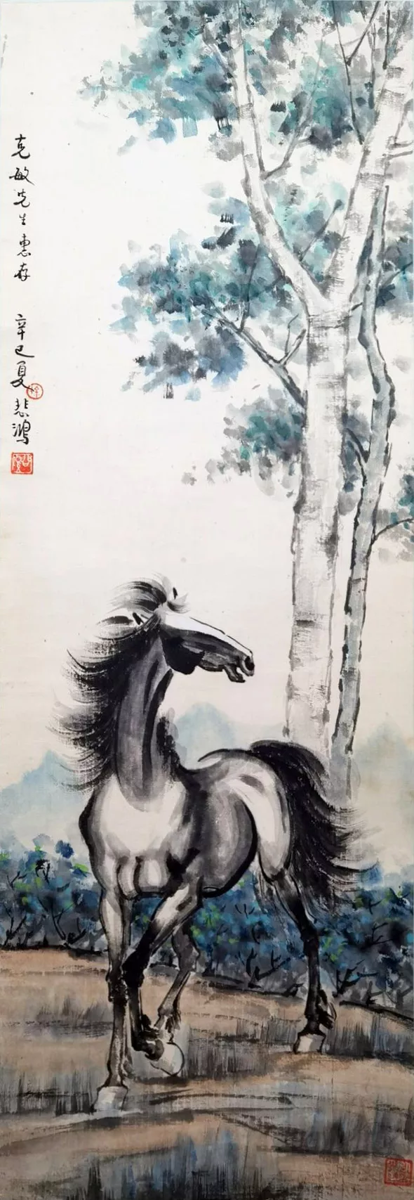 徐悲鸿画作—马